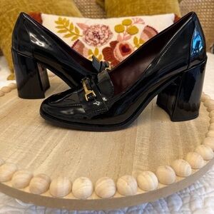 Franco Sarto Elegant Black Patent Leather Loafers